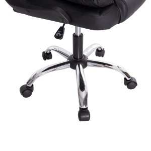 73243 ΚΑΡΕΚΛΑ ΓΡΑΦΕΙΟΥ CANAN HM1201 ΜΑΥΡO PVC-ΜΑΥΡΟ NYLON-ΒΑΣΗ ΧΡΩΜΙΟΥ 66x61x105Υεκ.