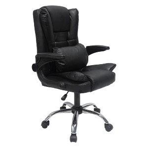 73243 ΚΑΡΕΚΛΑ ΓΡΑΦΕΙΟΥ CANAN HM1201 ΜΑΥΡO PVC-ΜΑΥΡΟ NYLON-ΒΑΣΗ ΧΡΩΜΙΟΥ 69x48x98Υεκ.