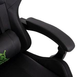 73252 ΠΟΛΥΘΡΟΝΑ GAMING DARREN HM1203.03 ΜΑΥΡΟ-ΠΡΑΣΙΝΟ PVC & NYLON 58.5x100x120Υεκ.