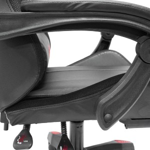 73253 ΠΟΛΥΘΡΟΝΑ GAMING DARREN HM1203.01 ΜΑΥΡΟ-ΚΟΚΚΙΝΟ PVC & NYLON 51x49x125Υεκ.