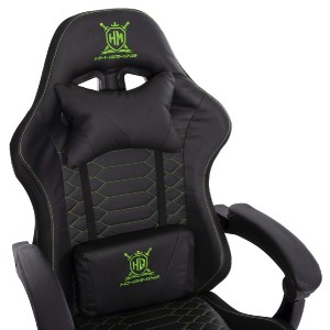 73255 ΠΟΛΥΘΡΟΝΑ GAMING LOOT HM1204 ΜΑΥΡΟ-ΠΡΑΣΙΝΟ PVC & NYLON 60x60x120Υεκ.