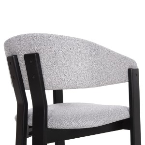 73308 ΚΑΡΕΚΛΑ ZARRA HM9970.02 RUBBERWOOD ΣΕ ΜΑΥΡΟ-ΑΝΟΙΧΤΟ ΓΚΡΙ ΥΦΑΣΜΑ 55,5x59x81,5Υεκ