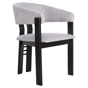 73308 ΚΑΡΕΚΛΑ ZARRA HM9970.02 RUBBERWOOD ΣΕ ΜΑΥΡΟ-ΑΝΟΙΧΤΟ ΓΚΡΙ ΥΦΑΣΜΑ 55,5x59x81,5Υεκ