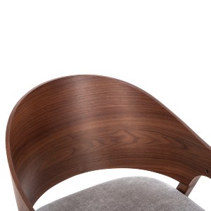 73311 ΚΑΡΕΚΛΑ NERO HM9972 RUBBERWOOD ΣΕ ΚΑΡΥΔΙ-ΓΚΡΙ ΥΦΑΣΜΑ ΚΑΘΙΣΜΑ 56x56x78Yεκ.