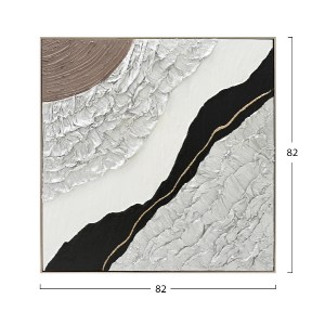 73343 ΠΙΝΑΚΑΣ ΤΟΙΧΟΥ ABSTRACT (ΤΕΤΡΑΓΩΝΟΣ) HM4553.01 ΜΕ ΚΟΡΝΙΖΑ ΜΠΕΖ-ΚΑΜΒΑΣ 82x4.5x82Υεκ