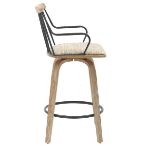 73410 ΣΚΑΜΠΟ ΜΠΑΡ JUDI HM9985.01 WHITE WASH Κ.Π.-ΜΑΥΡΟ ΜΕΤΑΛΛΟ-ΜΠΕΖ ΥΦΑΣΜΑ 48x52x92Υεκ