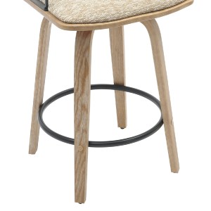 73410 ΣΚΑΜΠΟ ΜΠΑΡ JUDI HM9985.01 WHITE WASH Κ.Π.-ΜΑΥΡΟ ΜΕΤΑΛΛΟ-ΜΠΕΖ ΥΦΑΣΜΑ 48x52x92Υεκ