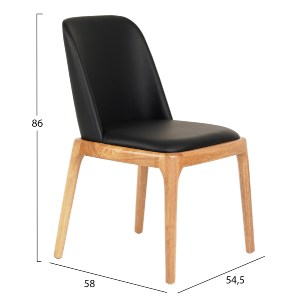 73439 KΑΡΕΚΛΑ ΤΡΑΠΕΖΑΡΙΑΣ FURLAN HM9944.01 RUBBERWOOD-ΜΑΥΡΟ PU 54,5x58x86Υεκ