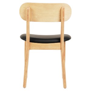 73441 KΑΡΕΚΛΑ ΤΡΑΠΕΖΑΡΙΑΣ SEKOR HM9945.01 RUBBERWOOD-ΜΑΥΡΟ PU 50x50x80Υεκ.
