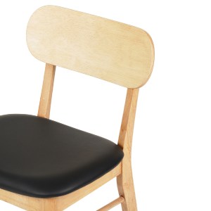 73441 KΑΡΕΚΛΑ ΤΡΑΠΕΖΑΡΙΑΣ SEKOR HM9945.01 RUBBERWOOD-ΜΑΥΡΟ PU 50x50x80Υεκ.