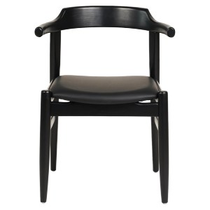 73442 ΠΟΛΥΘΡΟΝΑ ΤΡΑΠΕΖΑΡΙΑΣ CERSEI HM9946.02 RUBBERWOOD & PU ΣΕ ΜΑΥΡΟ 57x54x74Υεκ
