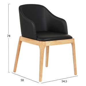 73444 ΠΟΛΥΘΡΟΝΑ ΤΡΑΠΕΖΑΡΙΑΣ FURLAN HM9949.01 RUBBERWOOD ΣΕ ΟΑΚ-ΜΑΥΡΟ PU 54,5x58x78Υεκ.
