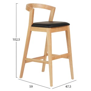 73456 ΣΚΑΜΠΟ ΜΠΑΡ NAMI HM9952.01 RUBBERWOOD ΣΕ ΟΑΚ-ΜΑΥΡΟ PU 47,5x59x102,5Υεκ.