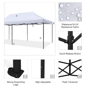 73514 ΚΙΟΣΚΙ/GAZEBO MATTHEW HM6312 ΠΤΥΣΣΟΜΕΝΟ-ΣΚΕΛΕΤΟΣ ΜΕΤΑΛ.ΜΑΥΡΟΣ-ΛΕΥΚΟ ΥΦΑΣΜΑ 3x6x3,10Yμ