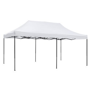 73514 ΚΙΟΣΚΙ/GAZEBO MATTHEW HM6312 ΠΤΥΣΣΟΜΕΝΟ-ΣΚΕΛΕΤΟΣ ΜΕΤΑΛ.ΜΑΥΡΟΣ-ΛΕΥΚΟ ΥΦΑΣΜΑ 3x6x3,10Yμ