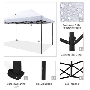 73515 ΚΙΟΣΚΙ/GAZEBO MATTHEW HM6311 ΠΤΥΣΣΟΜΕΝΟ-ΣΚΕΛΕΤΟΣ ΜΕΤΑΛ.ΜΑΥΡΟΣ-ΛΕΥΚΟ ΥΦΑΣΜΑ 3x4,5x3,10Yμ