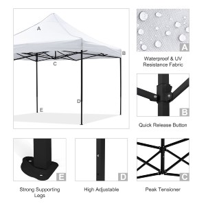 73516 ΚΙΟΣΚΙ/GAZEBO MATTHEW HM6310 ΠΤΥΣΣΟΜΕΝΟ-ΣΚΕΛΕΤΟΣ ΜΕΤΑΛ.ΜΑΥΡΟΣ-ΛΕΥΚΟ ΥΦΑΣΜΑ 3x3x3,10Yμ