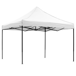73516 ΚΙΟΣΚΙ/GAZEBO MATTHEW HM6310 ΠΤΥΣΣΟΜΕΝΟ-ΣΚΕΛΕΤΟΣ ΜΕΤΑΛ.ΜΑΥΡΟΣ-ΛΕΥΚΟ ΥΦΑΣΜΑ 3x3x3,10Yμ