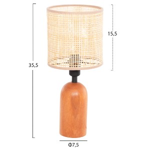 73532 ΕΠΙΤΡΑΠΕΖΙΟ ΦΩΤΙΣΤΙΚΟ LYKTUR HM4709 ΜΠΕΖ ΚΑΠΕΛΟ WICKER-ΞΥΛΙΝΗ ΒΑΣΗ Φ15,5x35,5Υεκ.