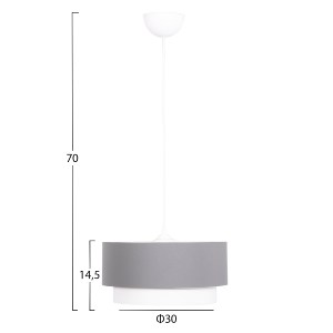 73567 ΦΩΤΙΣΤΙΚΟ ΟΡΟΦΗΣ ΚΥΛΙΝΔΡΙΚΟ KRIKS HM4706.01 PVC ΣΕ ΛΕΥΚΟ-ΓΚΡΙ Φ30x70Υεκ.