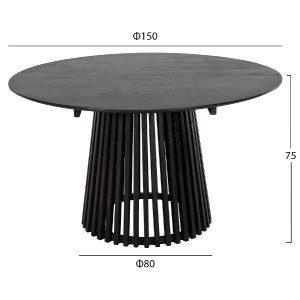 73582 ΣΕΤ ΤΡΑΠΕΖΑΡΙΑΣ 5ΤΜΧ CANOP HM21077.02 ΣΤΡΟΓΓΥΛΟ ΤΡΑΠΕΖΙ Φ150εκ.& 4 ΚΑΡΕΚΛΕΣ-ΜΑΥΡΟ