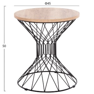 73594 ΒΟΗΘΗΤΙΚΟ ΤΡΑΠΕΖΙ ΣΑΛΟΝΙΟΥ KEON HM18038.03 MDF TOP ΣΕ ΣΟΝΑΜΑ-ΜΕΤΑΛΛΟ Φ45x50Υεκ.