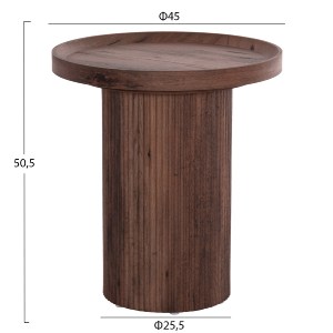 73596 ΒΟΗΘΗΤΙΚΟ ΤΡΑΠΕΖΙ MARGON HM18027 MDF ΣΕ ΣΚΟΥΡΟ ΚΑΦΕ ΞΥΛΟΥ Φ45x50,5Υεκ.