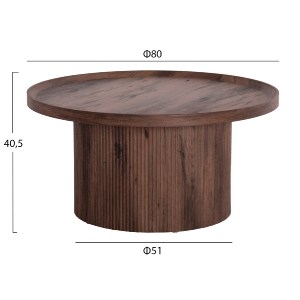 73597 ΤΡΑΠΕΖΙ ΣΑΛΟΝΙΟΥ MARGON HM18026 MDF ΣΕ ΣΚΟΥΡΟ ΚΑΦΕ ΞΥΛΟΥ Φ80x40,5Υεκ.
