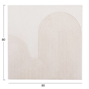 73623 ΠΙΝΑΚΑΣ ΤΕΤΡΑΓΩΝΟΣ ΣΕΙΡΑ SANTORINI HM4517 MDF ΣΕ ΥΠΟΛΕΥΚΟ ΧΡΩΜΑ 80x4,5(πάχος)x80Υεκ.