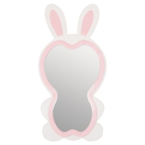73626 ΠΑΙΔΙΚΟΣ ΚΑΘΡΕΦΤΗΣ ΔΑΠΕΔΟΥ BUNNY HM4489.01 MDF ΡΟΖ & ΛΕΥΚΟ-ΜΑΥΡΟ STAND 80x162Υεκ.