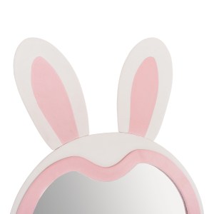 73626 ΠΑΙΔΙΚΟΣ ΚΑΘΡΕΦΤΗΣ ΔΑΠΕΔΟΥ BUNNY HM4489.01 MDF ΡΟΖ & ΛΕΥΚΟ-ΜΑΥΡΟ STAND 80x162Υεκ.
