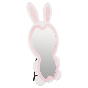 73626 ΠΑΙΔΙΚΟΣ ΚΑΘΡΕΦΤΗΣ ΔΑΠΕΔΟΥ BUNNY HM4489.01 MDF ΡΟΖ & ΛΕΥΚΟ-ΜΑΥΡΟ STAND 80x162Υεκ.