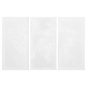 73638 ΠΙΝΑΚΑΣ 3-ΠΤΥΧΟΣ WORLD MAP SANTORINI HM4504 MDF ΣΕ ΥΠΟΛΕΥΚΟ ΧΡΩΜΑ 180x4(πάχος)x120Υεκ.