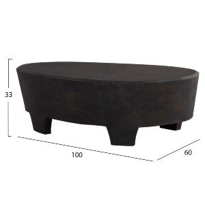 73665 ΤΡΑΠΕΖΙ ΣΑΛΟΝΙΟΥ ΟΒΑΛ ΣΕΙΡΑ SANTORINI HM18066 MDF ΣΕ ΜΑΥΡΟ ΧΡΩΜΑ 100x60x33Υεκ.