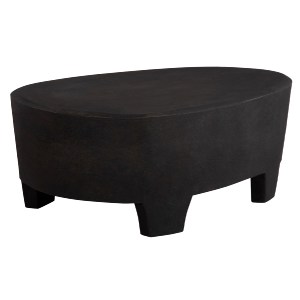 73665 ΤΡΑΠΕΖΙ ΣΑΛΟΝΙΟΥ ΟΒΑΛ ΣΕΙΡΑ SANTORINI HM18066 MDF ΣΕ ΜΑΥΡΟ ΧΡΩΜΑ 100x60x33Υεκ.