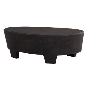 73665 ΤΡΑΠΕΖΙ ΣΑΛΟΝΙΟΥ ΟΒΑΛ ΣΕΙΡΑ SANTORINI HM18066 MDF ΣΕ ΜΑΥΡΟ ΧΡΩΜΑ 100x60x33Υεκ.