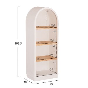 73667 ΡΑΦΙΕΡΑ ΣΕΙΡΑ SANTORINI HM18044 MDF ΥΠΟΛΕΥΚΟ-ΡΑΦΙΑ ΞΥΛΟ ΕΛΑΤΟΥ ΦΥΣΙΚΟ 80x38x188,5Υεκ.