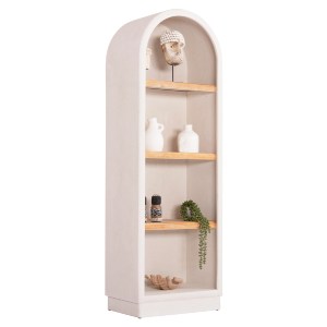 73668 ΡΑΦΙΕΡΑ ΣΕΙΡΑ SANTORINI HM18045 MDF ΥΠΟΛΕΥΚΟ-ΡΑΦΙΑ ΞΥΛΟ ΕΛΑΤΟΥ ΦΥΣΙΚΟ 60x38,5x179Υεκ.