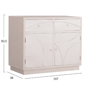 73669 ΜΠΟΥΦΕΣ ΣΕΙΡΑ SANTORINI HM18046 MDF ΣΕ ΥΠΟΛΕΥΚΟ ΧΡΩΜΑ-2 ΣΥΡΤΑΡΙΑ & 2 ΠΟΡΤΕΣ 107x38x82,5Υεκ.