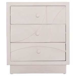 73670 ΚΟΜΟΔΙΝΟ ΣΕΙΡΑ SANTORINI HM18047 MDF ΣΕ ΥΠΟΛΕΥΚΟ ΧΡΩΜΑ-3 ΣΥΡΤΑΡIA 48x38x55,5Υεκ.