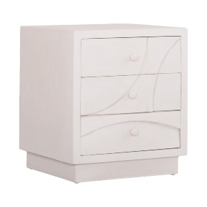 73670 ΚΟΜΟΔΙΝΟ ΣΕΙΡΑ SANTORINI HM18047 MDF ΣΕ ΥΠΟΛΕΥΚΟ ΧΡΩΜΑ-3 ΣΥΡΤΑΡIA 48x38x55,5Υεκ.