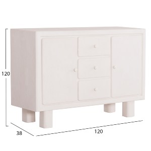 73671 ΜΠΟΥΦΕΣ ΣΕΙΡΑ SANTORINI HM18048 MDF ΣΕ ΥΠΟΛΕΥΚΟ ΧΡΩΜΑ-3 ΣΥΡΤΑΡΙΑ & 2 ΠΟΡΤΕΣ 120x38x80Υεκ.