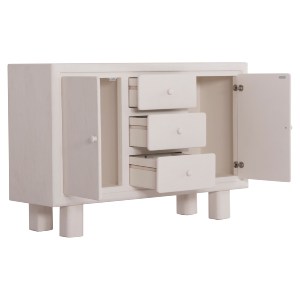 73671 ΜΠΟΥΦΕΣ ΣΕΙΡΑ SANTORINI HM18048 MDF ΣΕ ΥΠΟΛΕΥΚΟ ΧΡΩΜΑ-3 ΣΥΡΤΑΡΙΑ & 2 ΠΟΡΤΕΣ 120x38x80Υεκ.