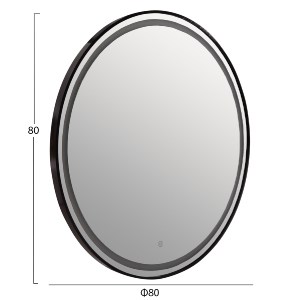 73676 ΚΑΘΡΕΠΤΗΣ ΤΟΙΧΟΥ ΣΤΡΟΓΓΥΛΟΣ ROUNDER HM4503.01 ΑΛΟΥΜΙΝΙΟ ΣΕ ΜΑΥΡΟ-ΦΩΤΙΣΜΟΣ LED Φ80εκ.