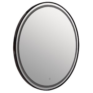 73676 ΚΑΘΡΕΠΤΗΣ ΤΟΙΧΟΥ ΣΤΡΟΓΓΥΛΟΣ ROUNDER HM4503.01 ΑΛΟΥΜΙΝΙΟ ΣΕ ΜΑΥΡΟ-ΦΩΤΙΣΜΟΣ LED Φ80εκ.