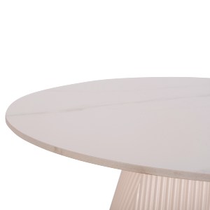 73688 ΤΡΑΠΕΖΙ ΣΑΛΟΝΙΟΥ DUNCAN HM18022.02 ΚΕΡΑΜΙΚΟ TOP-MDF ΒΑΣΗ-ΚΡΕΜ ΛΕΥΚΟ Φ80x41Υεκ.