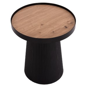73689 ΤΡΑΠΕΖΑΚΙ ΒΟΗΘΗΤΙΚΟ DENTON HM18023.01 MDF TOP ΦΥΣΙΚΟ ΞΥΛΟΥ-ΒΑΣΗ ΜΑΥΡΗ Φ45x51,5Υεκ.