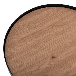73689 ΤΡΑΠΕΖΑΚΙ ΒΟΗΘΗΤΙΚΟ DENTON HM18023.01 MDF TOP ΦΥΣΙΚΟ ΞΥΛΟΥ-ΒΑΣΗ ΜΑΥΡΗ Φ45x51,5Υεκ.