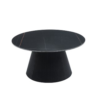 73690 ΤΡΑΠΕΖΙ ΣΑΛΟΝΙΟΥ DUNCAN HM18022.01 ΚΕΡΑΜΙΚΟ TOP-MDF ΒΑΣΗ-ΜΑΥΡΟ Φ80x41Υεκ.