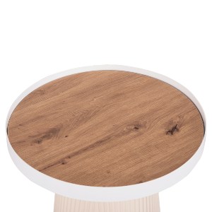 73691 ΤΡΑΠΕΖΑΚΙ ΒΟΗΘΗΤΙΚΟ DENTON HM18023.02 MDF TOP ΦΥΣΙΚΟ ΞΥΛΟΥ-ΒΑΣΗ ΛΕΥΚΗ Φ45x51,5Υεκ.